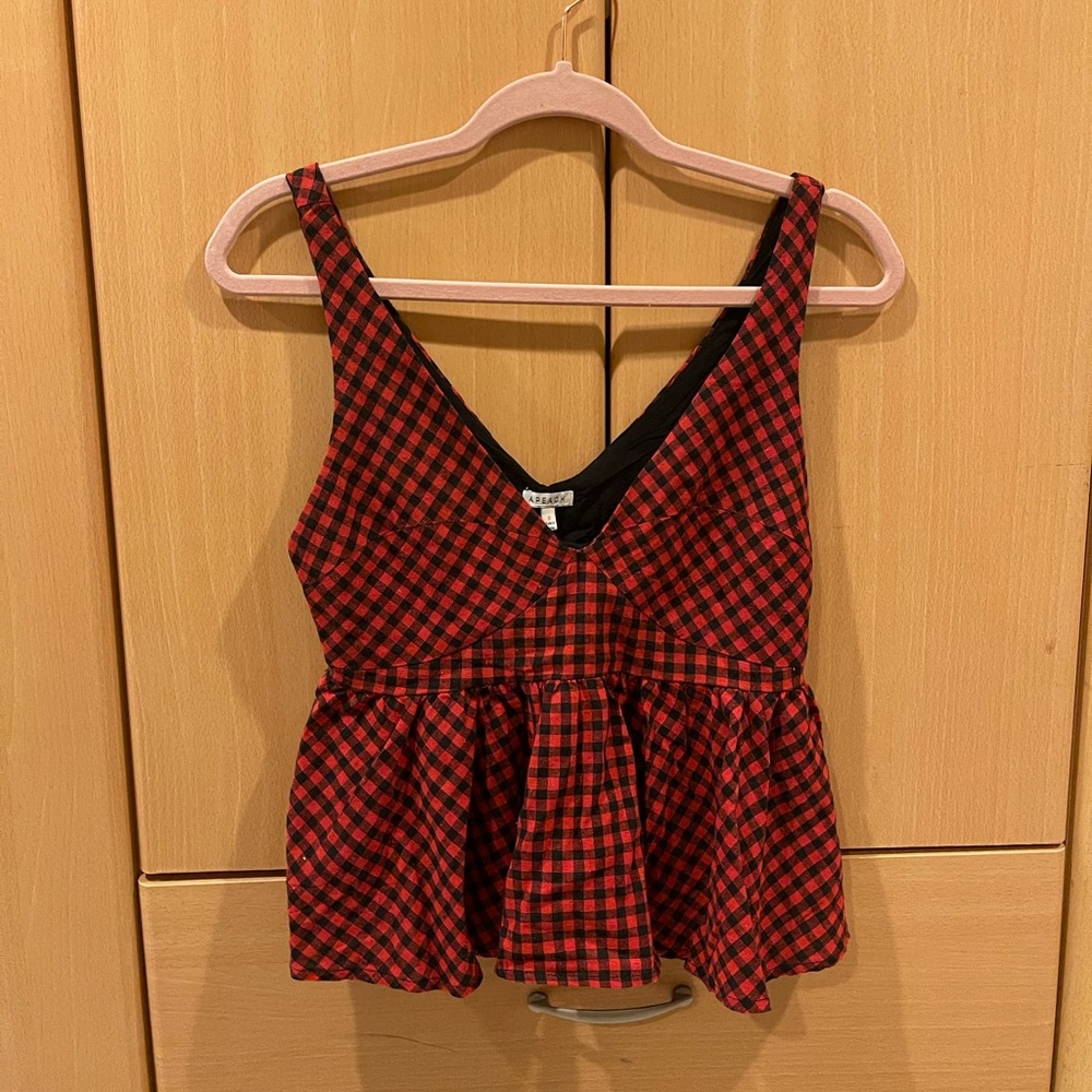 Plaid Peplum Tank